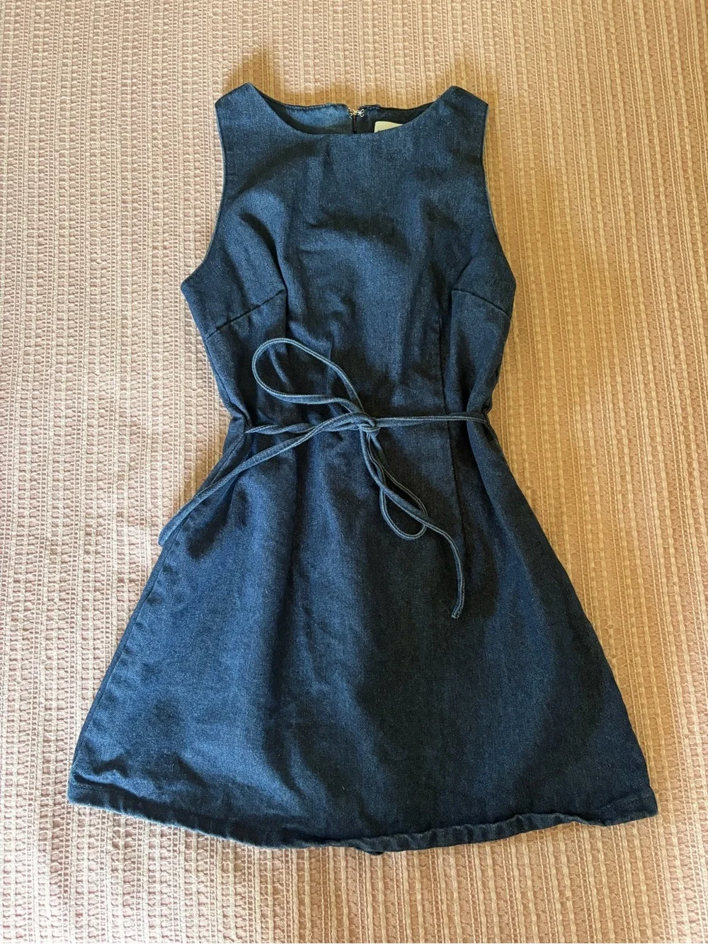 Princess Polly Denim Tie-Back/Front Dress w/ Built-In Shorts - Picture 1 of 6